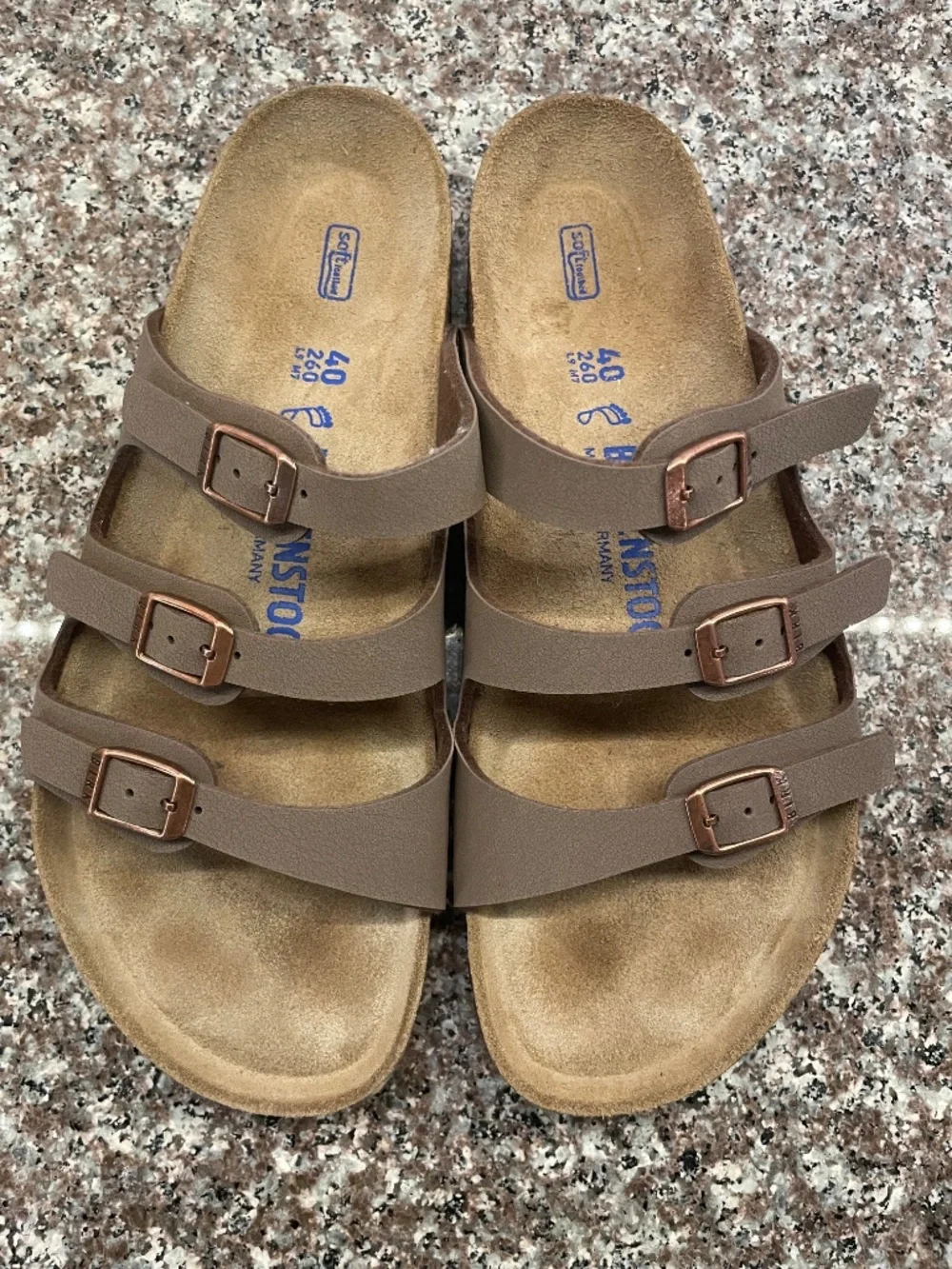 Women's Birkenstock Florida Birko-Flor Nubuck Soft Footbed Sandal SZ 40/9-9.5